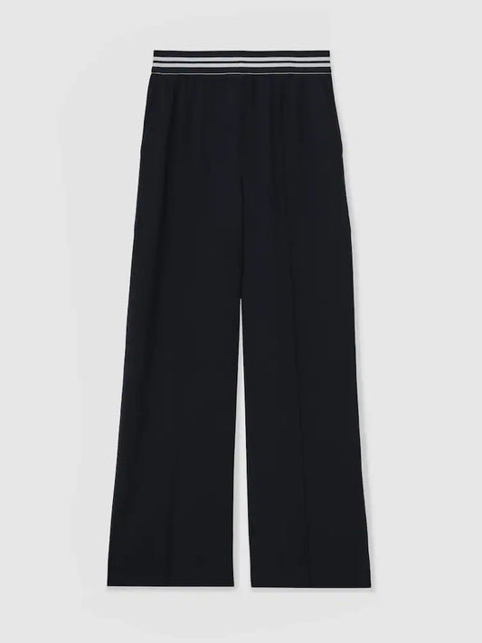 Reiss Black Athena Atelier Wool Stud Flared Trousers