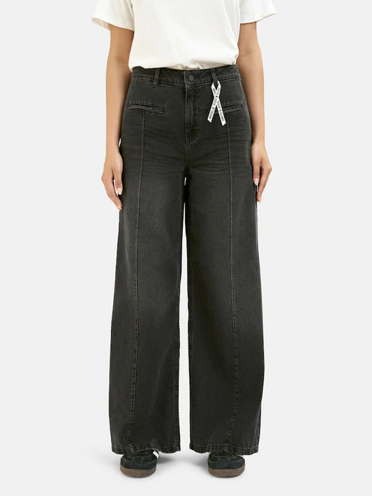 Smith & Soul Black Wide Leg Denim Trousers