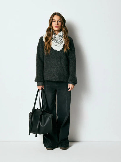 Smith & Soul Black Wide Leg Denim Trousers