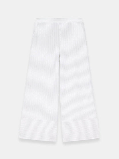 Mint Velvet Natural Pinstripe Wide Trousers