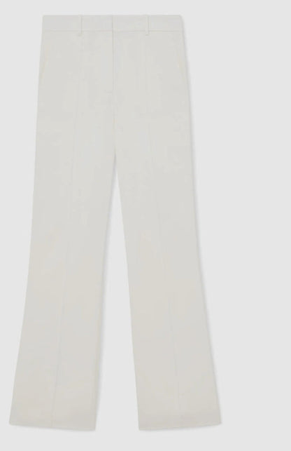 Reiss Ivory Quinn Petite Wide-Leg Seam-Detail Trousers